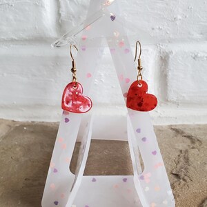 Red heart earrings