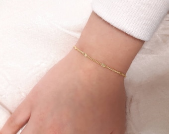 24k gold plated cable chain bracelet handmade/layering/simple chain/minimalist bracelet/dainty/non-tarnish/y2k/aesthetic/gift idea
