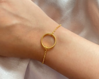 24k gold plated minimalist infinity bracelet handmade/adjustable/simple chain/minimalist bracelet/dainty/non-tarnish/y2k/aesthetic/gift idea