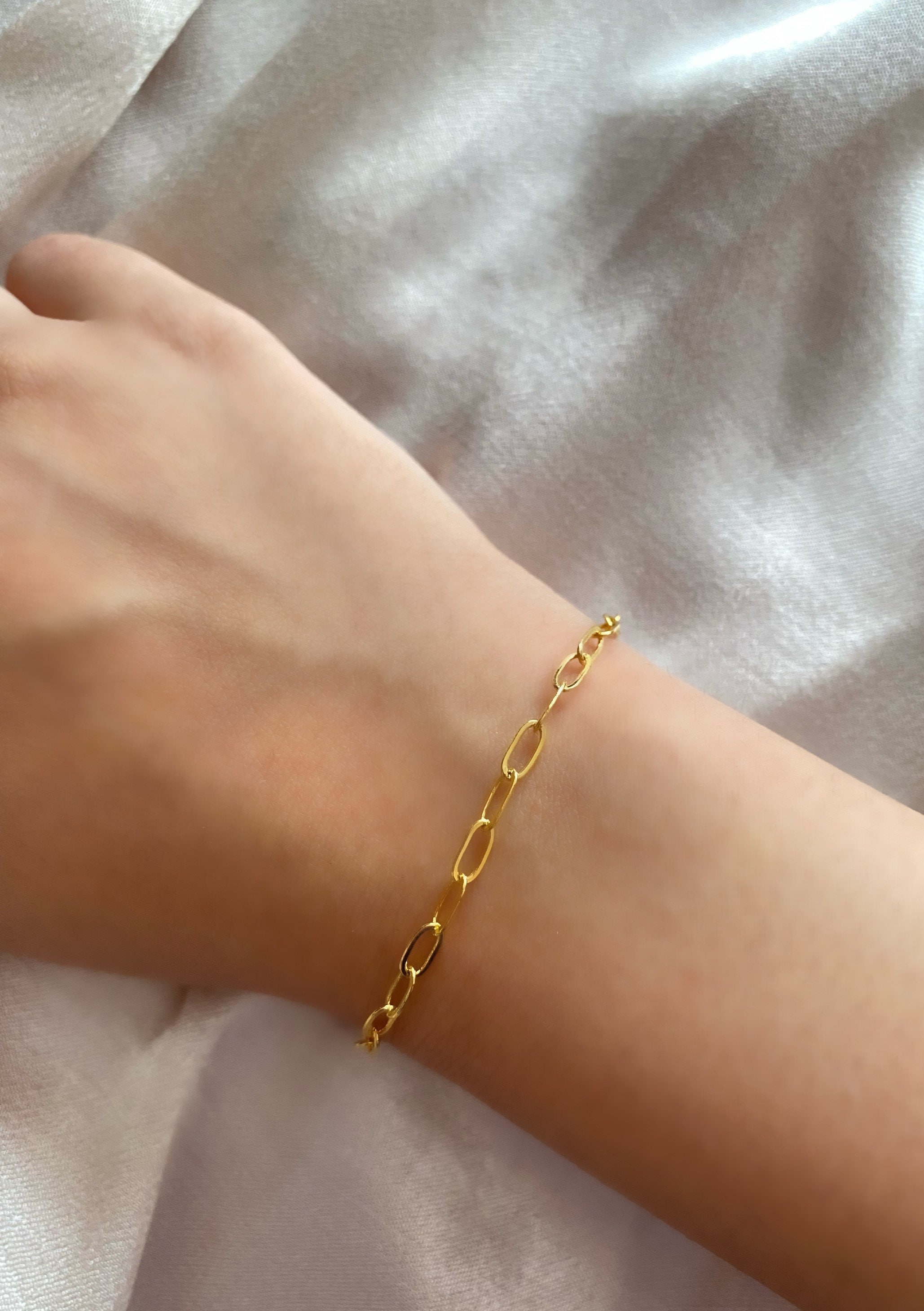 24k gold plated cable chain bracelet handmade/layering/simple chain/minimalist bracelet/dainty/non-tarnish/y2k/aesthetic/gift idea