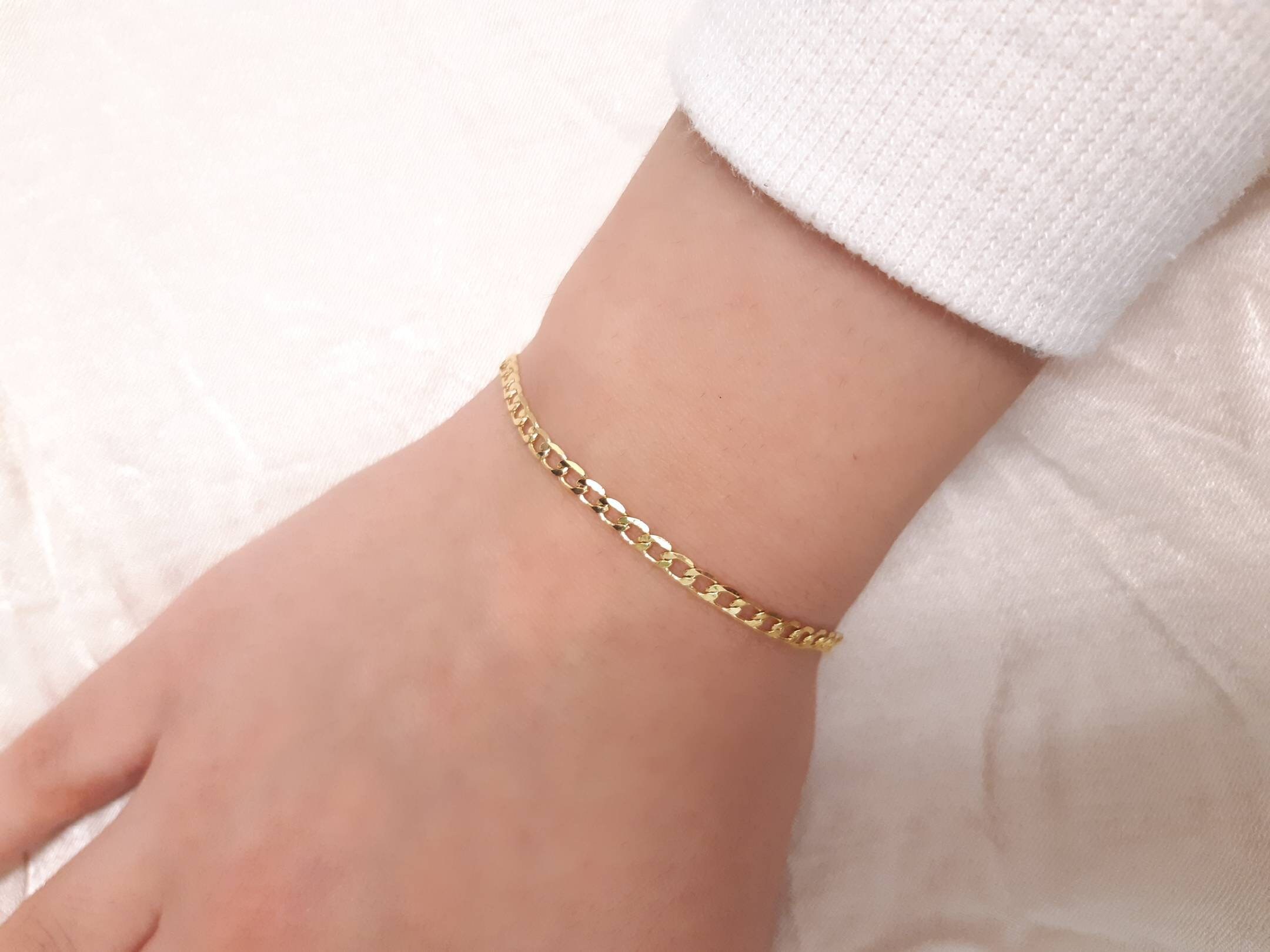 24k Gold Plated Cable Chain Bracelet Handmade/layering