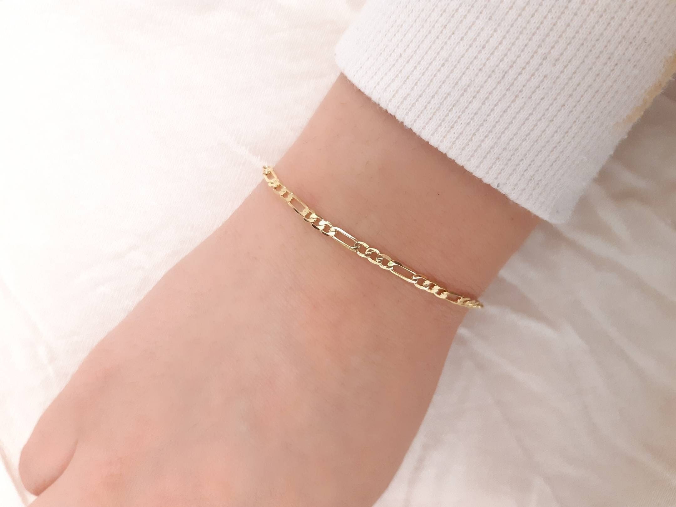 24k gold 2024 figaro bracelet