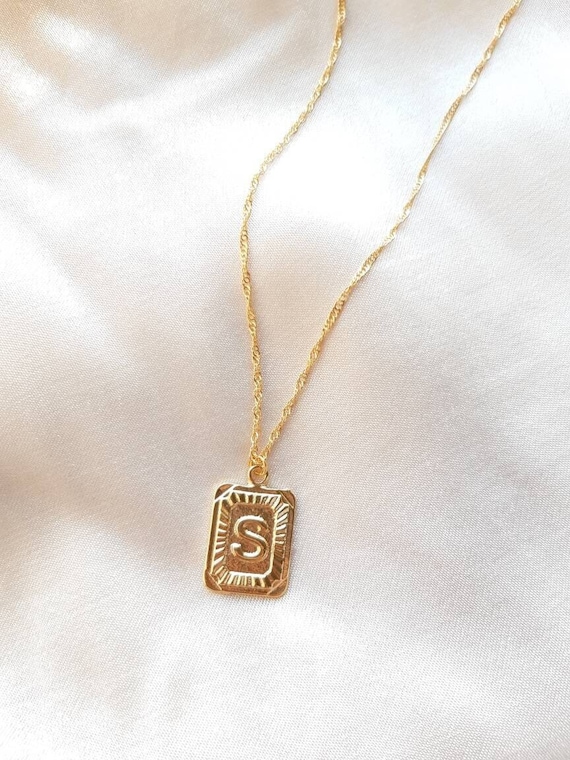 24k gold letter pendant deals