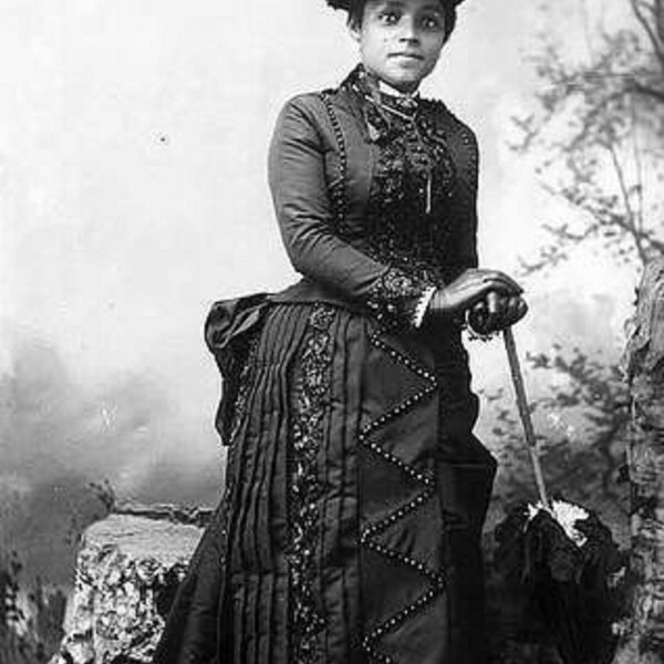 Posed with Parasol - black and white vintage photo