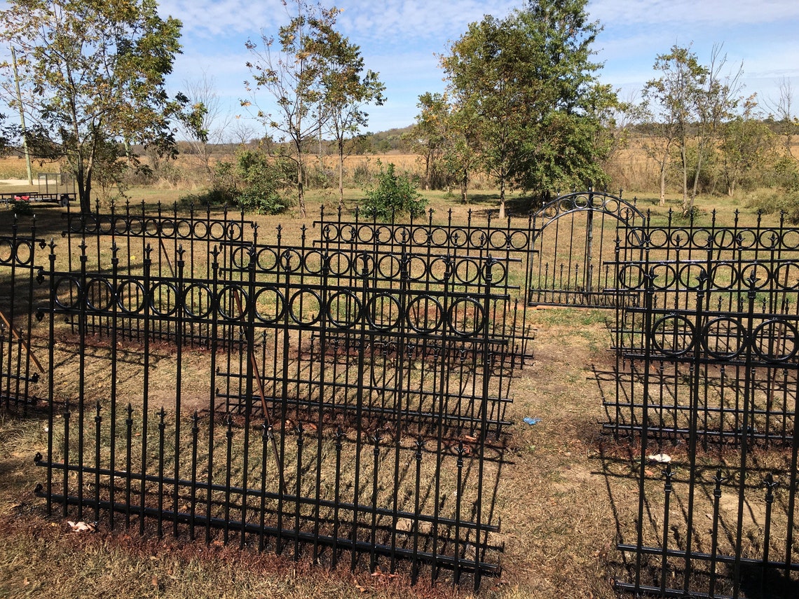 Wrought Iron Fence Panels With SOLID PICKETS Rings and Etsy