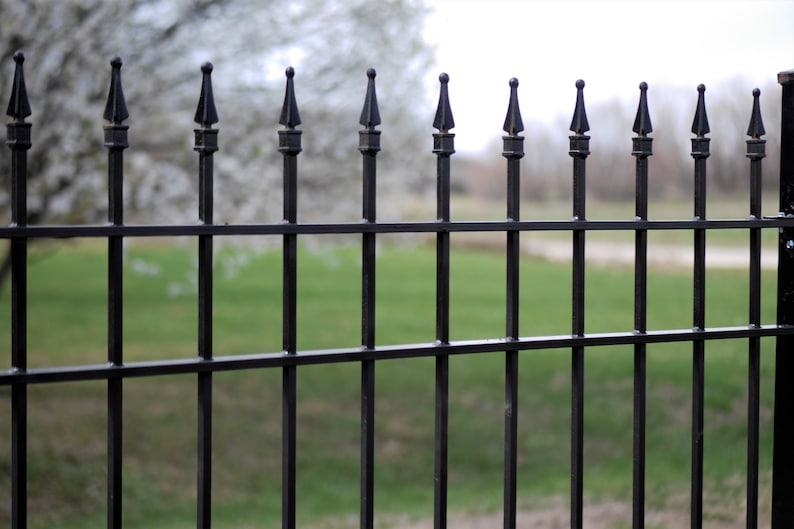 Deluxe Wrought Iron Fence Panels Made With Solid Square Etsy