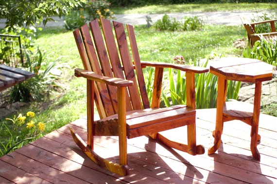 Custom Built Cedar Wood Deck And Patio Rocking Chair Etsy