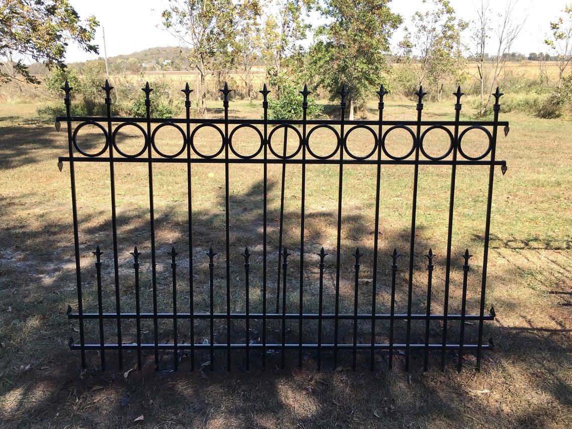 Wrought Iron Fence Panels With SOLID PICKETS Rings and Etsy