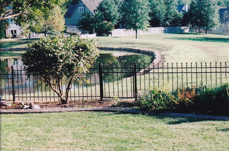 Wrought Iron Fence Panels Solid Pickets Etsy