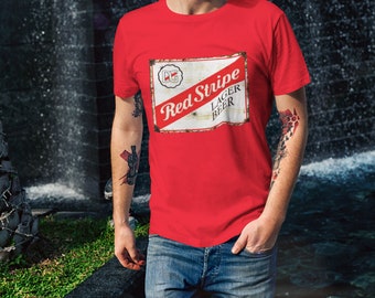 vintage red stripe beer shirt