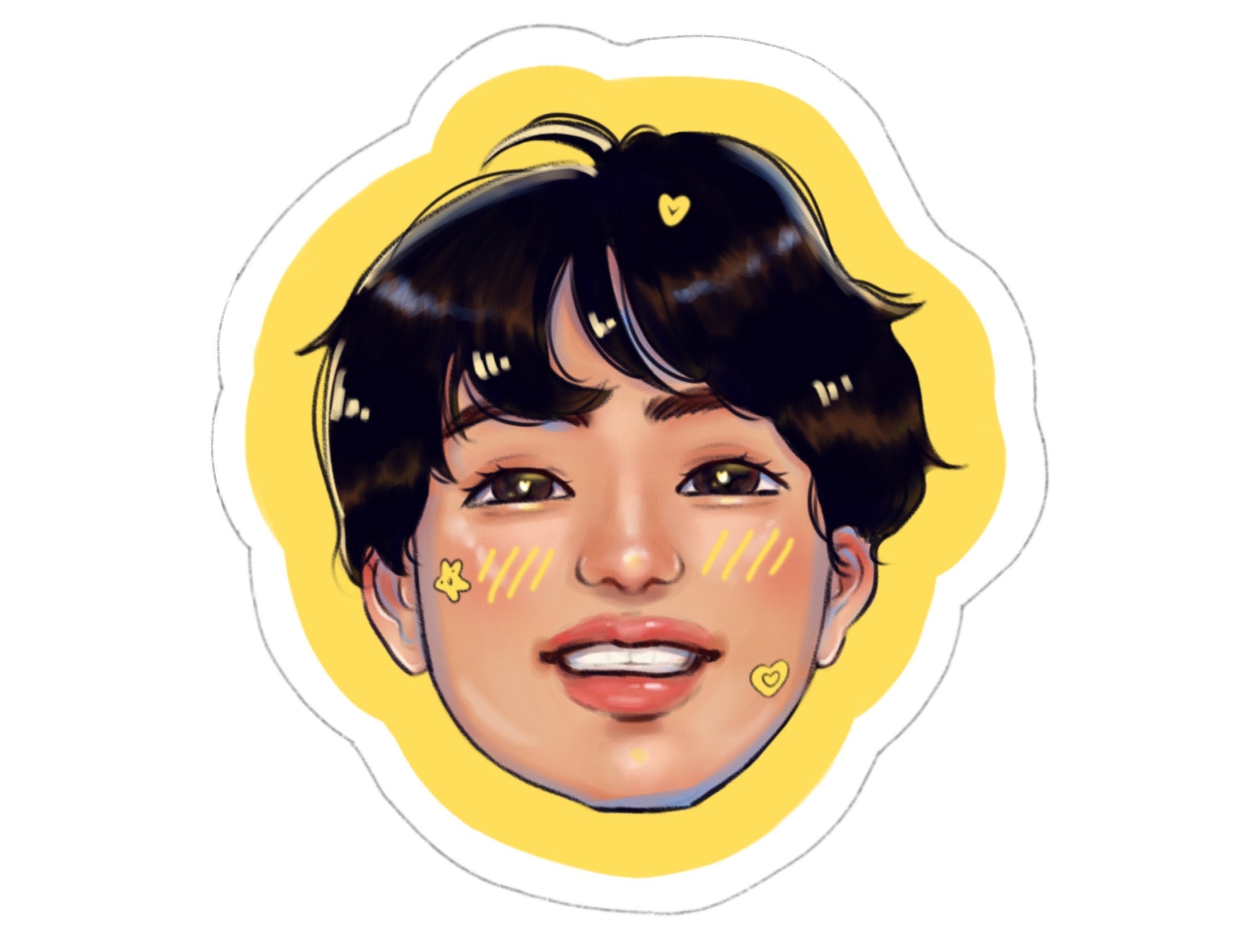 BTS Jin sticker yellow 2.5in sticker for journals Etsy