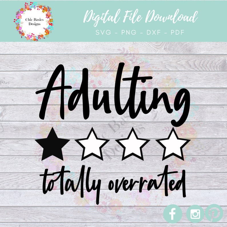 Download Adulting SVG Adulting Sticker Adulting One Star 2020 | Etsy