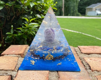 So high Orgonite pyramid, crystal healing, meditation pyramid
