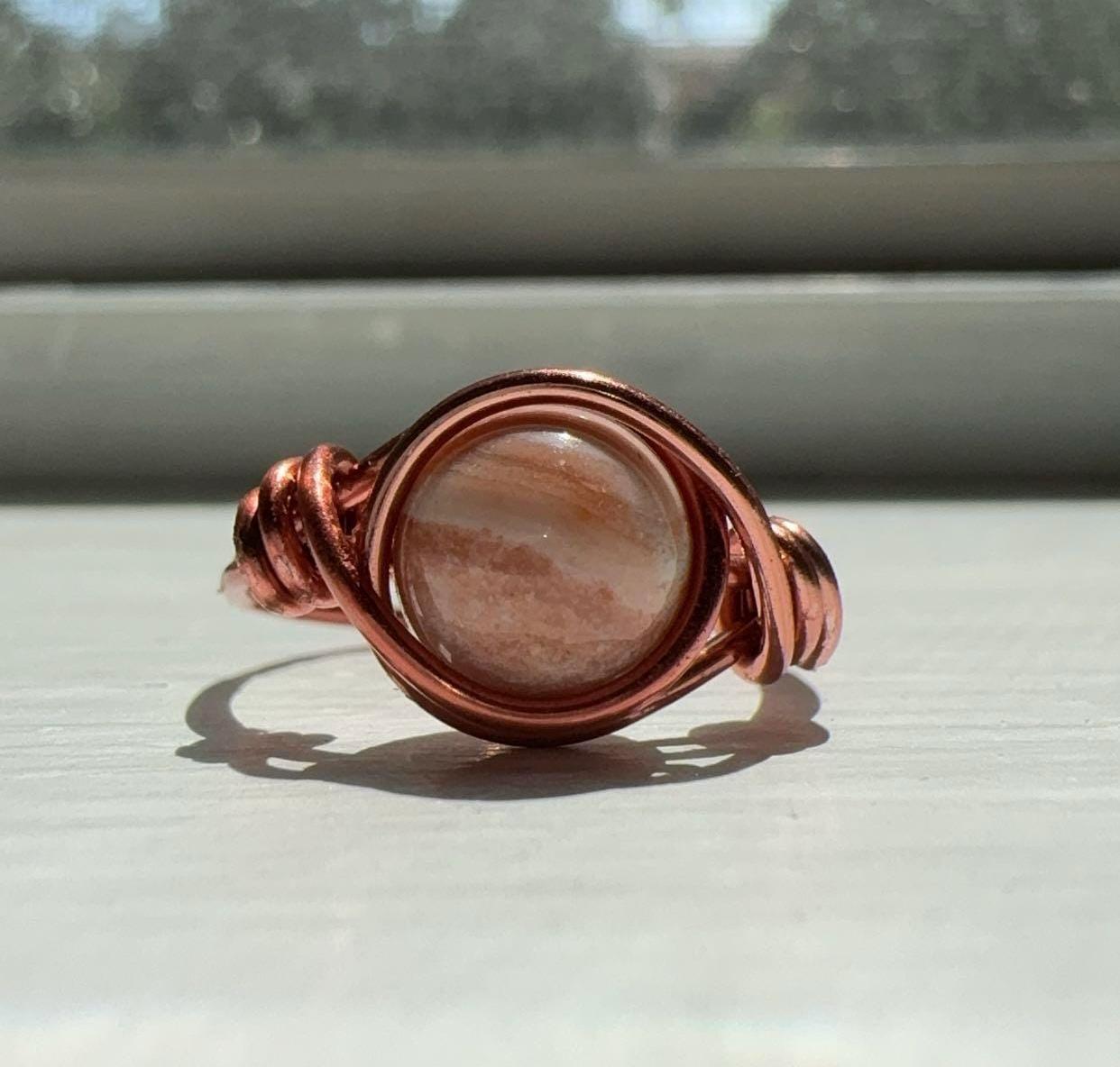 Petrified Wood  Wire Wrapped Ring