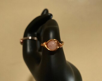 Rose Quartz Wire Wrapped Ring