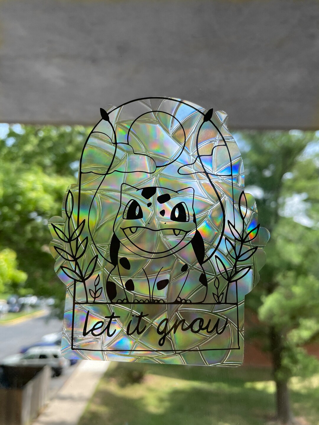 Suncatcher Bulbasaur Stained Glass, Rainbow Maker, Window Decal