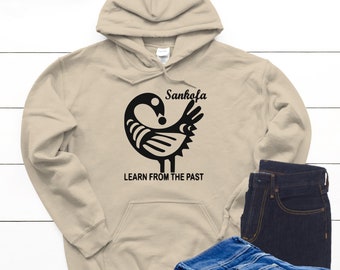 Sankofa Bird Hoodie African Andinkra Symbol Sweatshirt for Men & Women Stylish Cultural Outfit