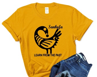 Sankofa Bird Shirt | African Inspired T-shirt for Men & Women | Unique Sankofa Andinkra Symbol Tee | Cultural Heritage Fashion