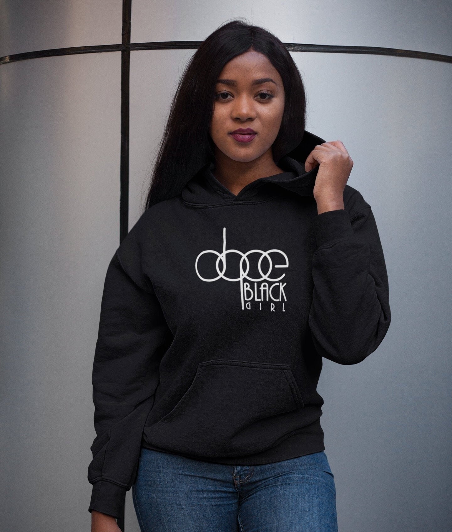 Black girl in hoodie clearance