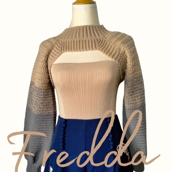 Fredda Arm sweater Crochet Pattern / cropped sweater / shrug