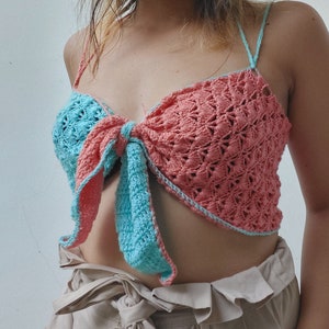 Crochet pattern Liliya Bow Top - PDF