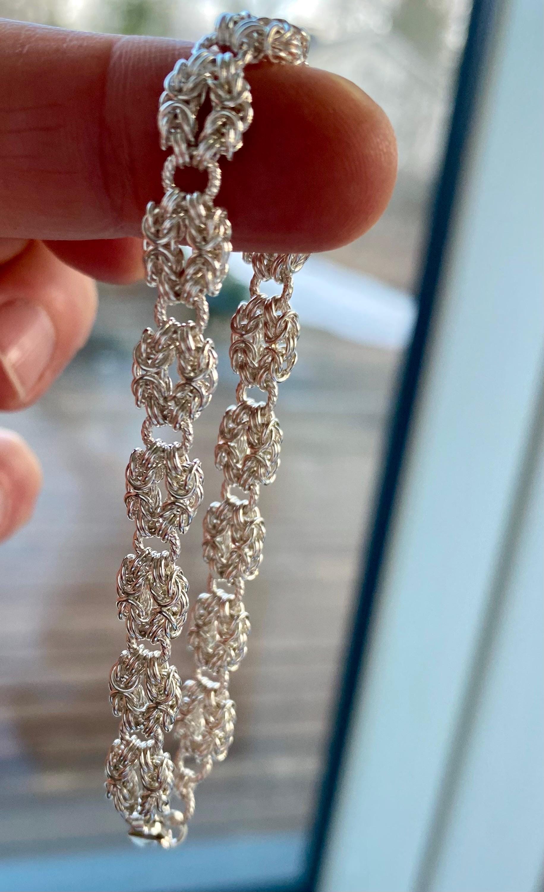 Da Uomo Catenina Argento 925 Sterling Bizantina Catena Collana - Foto 2