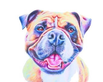 Boxer dog card. Boxer birthday card. Boxer loss card. Boxer print. Pet loss card. Fun dog card. Nursery print. Dog Nursery print. Dog card