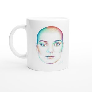 Sinead O&#39;connor Mug.  Sinead O&#39;connor gift. Rainbow mug. Sinead O&#39;connor art. Gift for her. 90&#39;s gift. Music mug