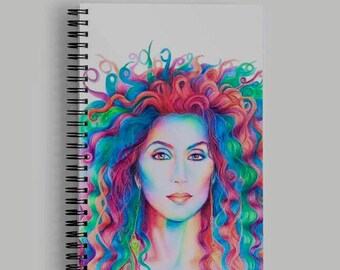 Cher notebook. Art journal. Notebook for her. Cher pad. Cher notepad. Mothers day gift, Mum, friend. Cher gift. Music pad. Cher. Mum gift.
