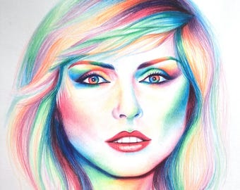 Debbie Harry art. Blondie art. Bright art. music art. Blondie poster. Blondie gift. Debbie Harry gift. Mother&#39;s Day gift. unique gift. art