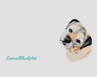 Border collie card. Pet owner gift. Dog mum card. Dog lover. birthday, mothers day. pet loss. nursery. baby. terrier. Dog owner card. Art
