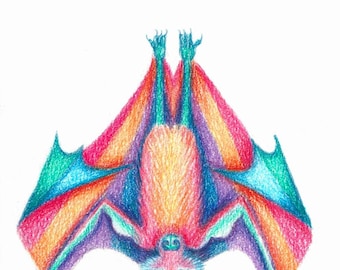 Bat card. Bat mothers day card. I love you. Funny card. Batty for you. Funny cards. Rainbow card. Lgbt card. Pride card, care card, animal