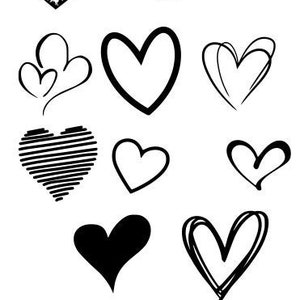 Imágenes prediseñadas de paquete de svg de corazón, silueta de corazón, archivos de corte para cricut y silueta, SVG, PNG, DXF