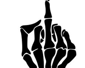 Middle Finger Dxf File Middle Finger Skeleton SVG DXF PNG, Middle Finger Skeleton Clipart ...