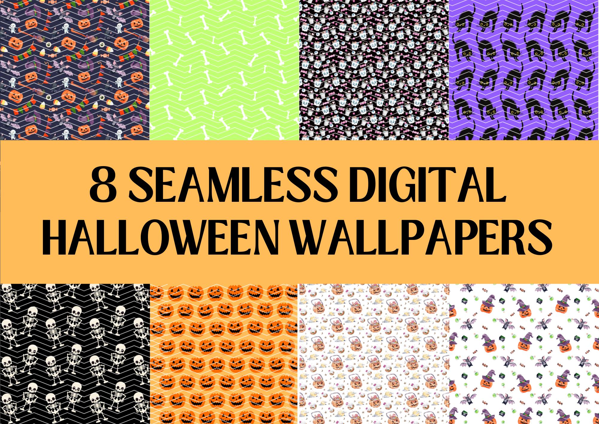 8 SEAMLESS Halloween Digital Paper Halloween Pattern Trick or Treat ...
