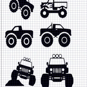 Trucks SVG, Monster Trucks svg, Monster Truck Cut File, Monster TRUCK PNG, Cricut, & Silhouette, Truck, png, Sofort Download