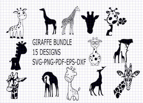 Download Giraffe Svg Bundle Cute Giraffe Giraffe Silhouette Comes In 5 Etsy