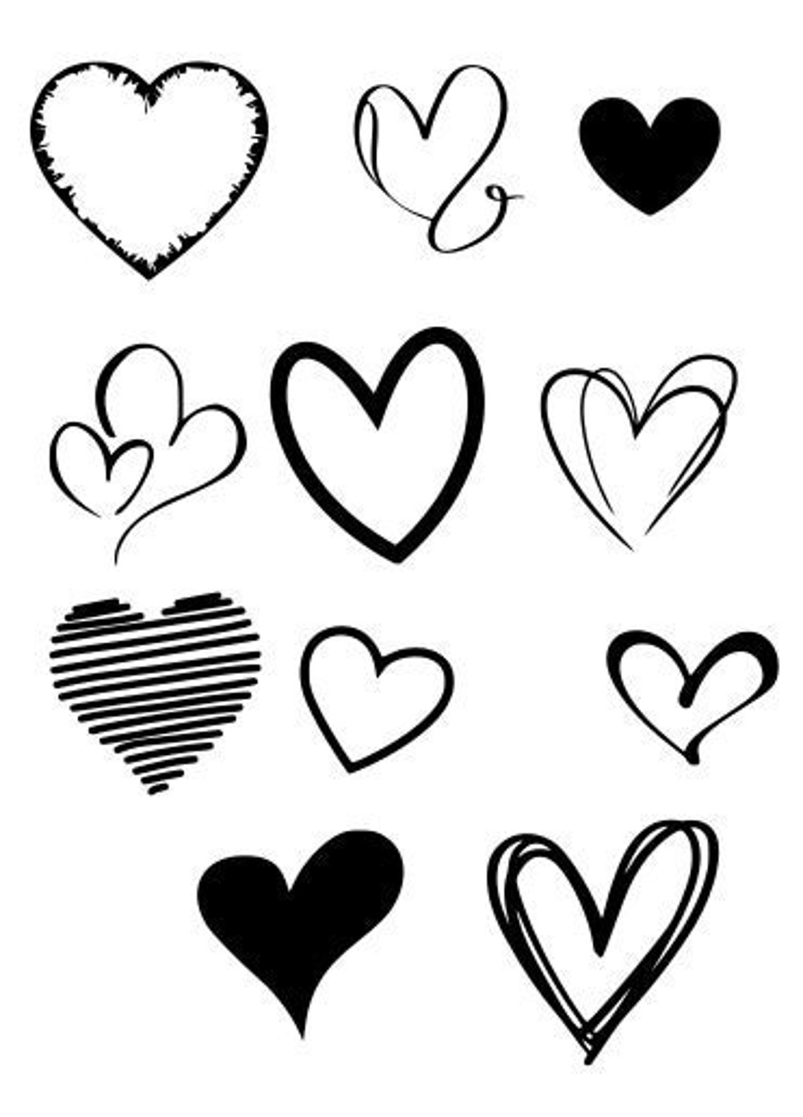 Heart Svg Bundle Clip Art, Heart Silhouette, Cutting Files for Cricut ...