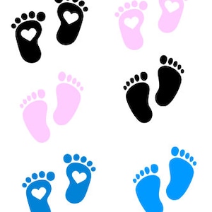Baby footprint svg, Baby foot print cricut, silhouette  SVG , PNG Footprint dxf footprint