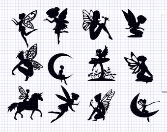 fairy silhouette svg faries svg fairy bundle svg cut files  5 formats You will receive all of these formats: svg / eps / pdf / dxf / png