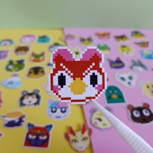 stickers animal crossing stickers pixel art npc dorpelingen buren animal crossing stickers sasha shino ione isabelle alle personages acnh