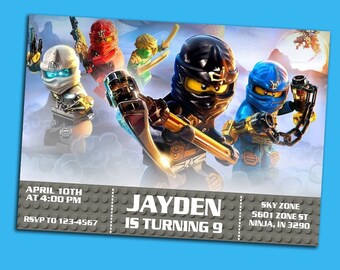 Ninjago Invitation Etsy Ninjago Invitation Etsy