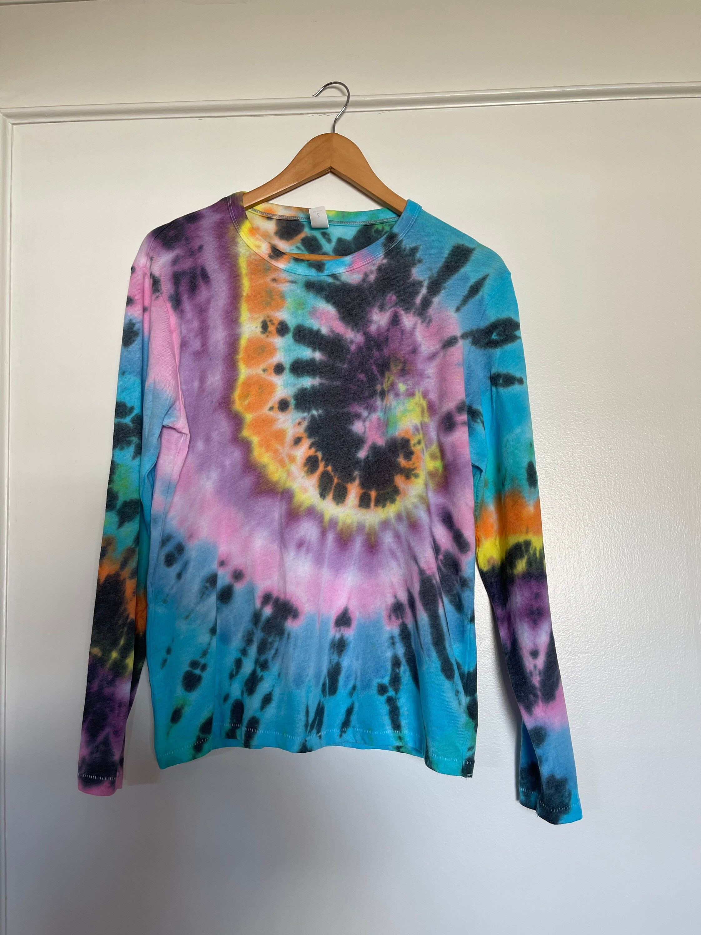 oversized flame drip face tie dye t shirt