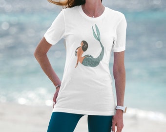 Mermaid Short-Sleeve Unisex T-Shirt Cotton Mermaid Tee