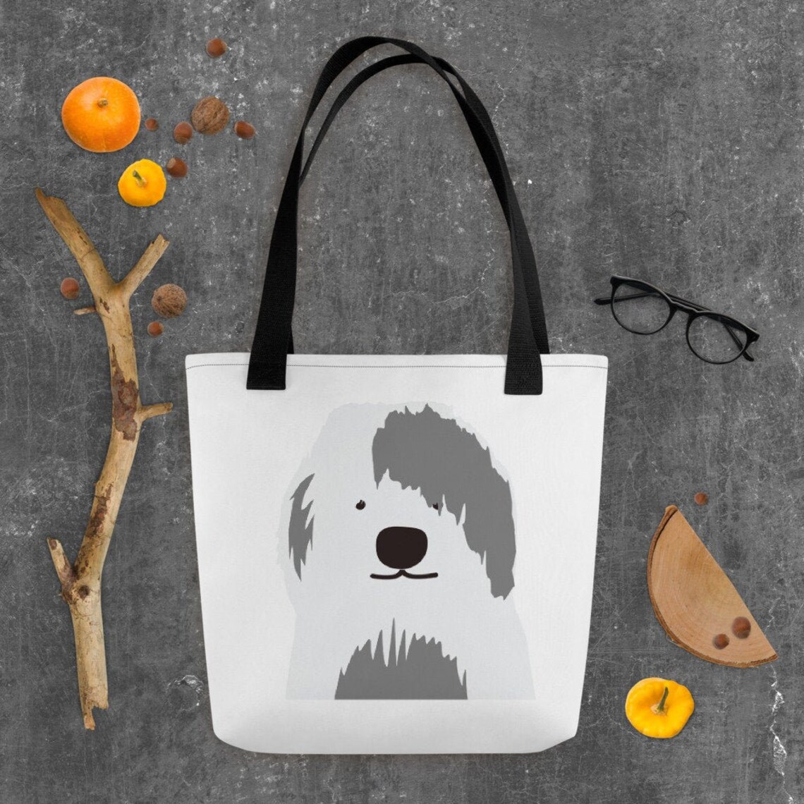CafePress Old English Sheepdog Tote Bag - Natural Canvas Reusable Shopping Bag (Small Or Medium) - View #3