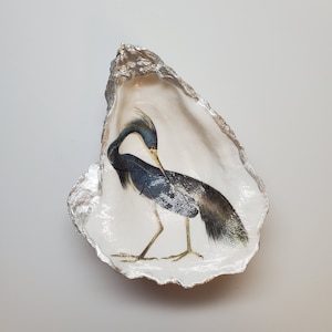 Oyster Shell Dish- Black Headed Heron