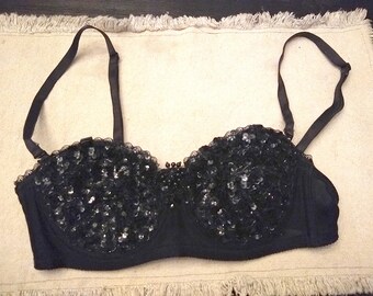 black sequin bralette