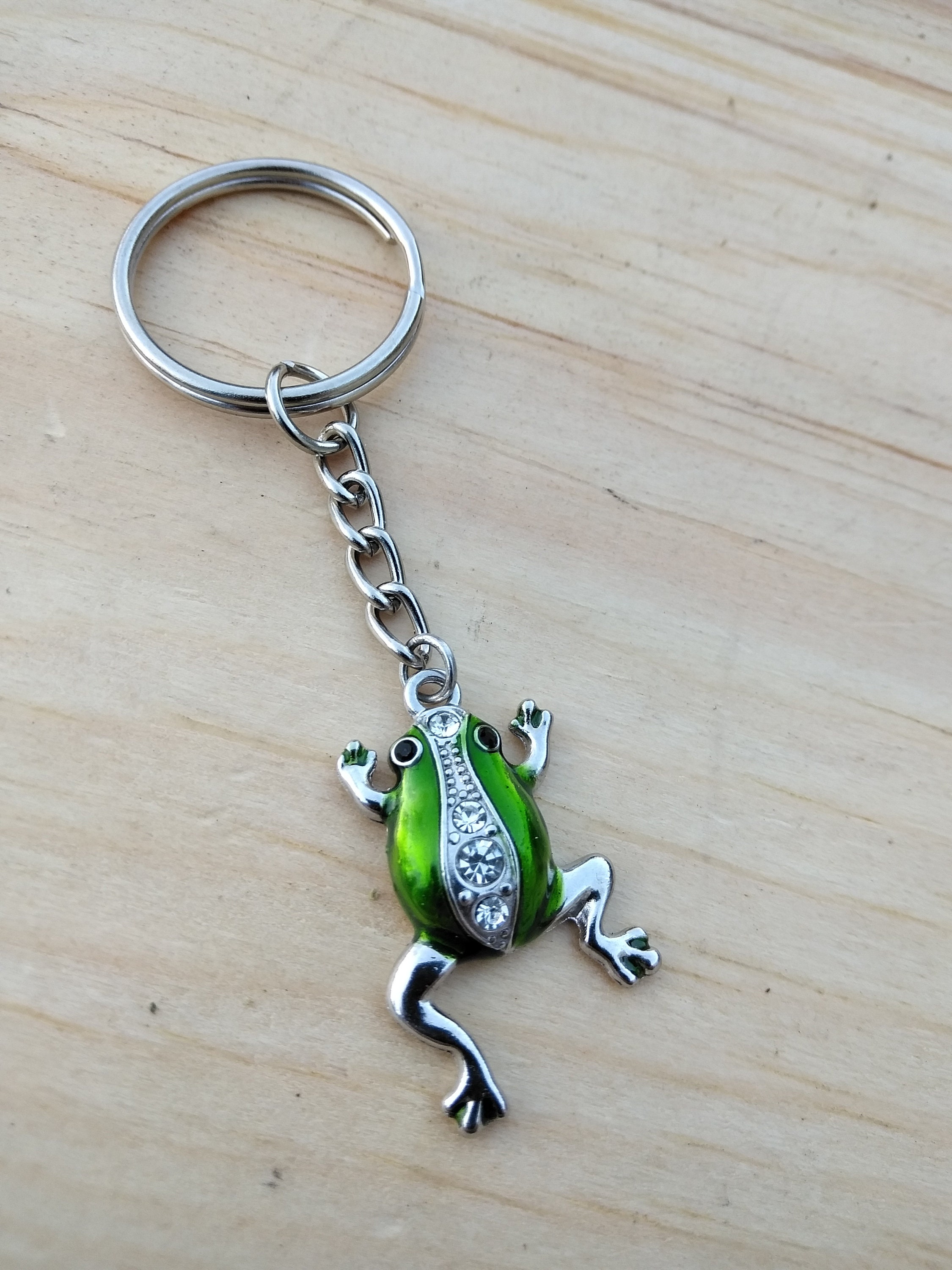 Frog Key Chain Green Frog Fur Baby Pet Ocean Crystal Etsy