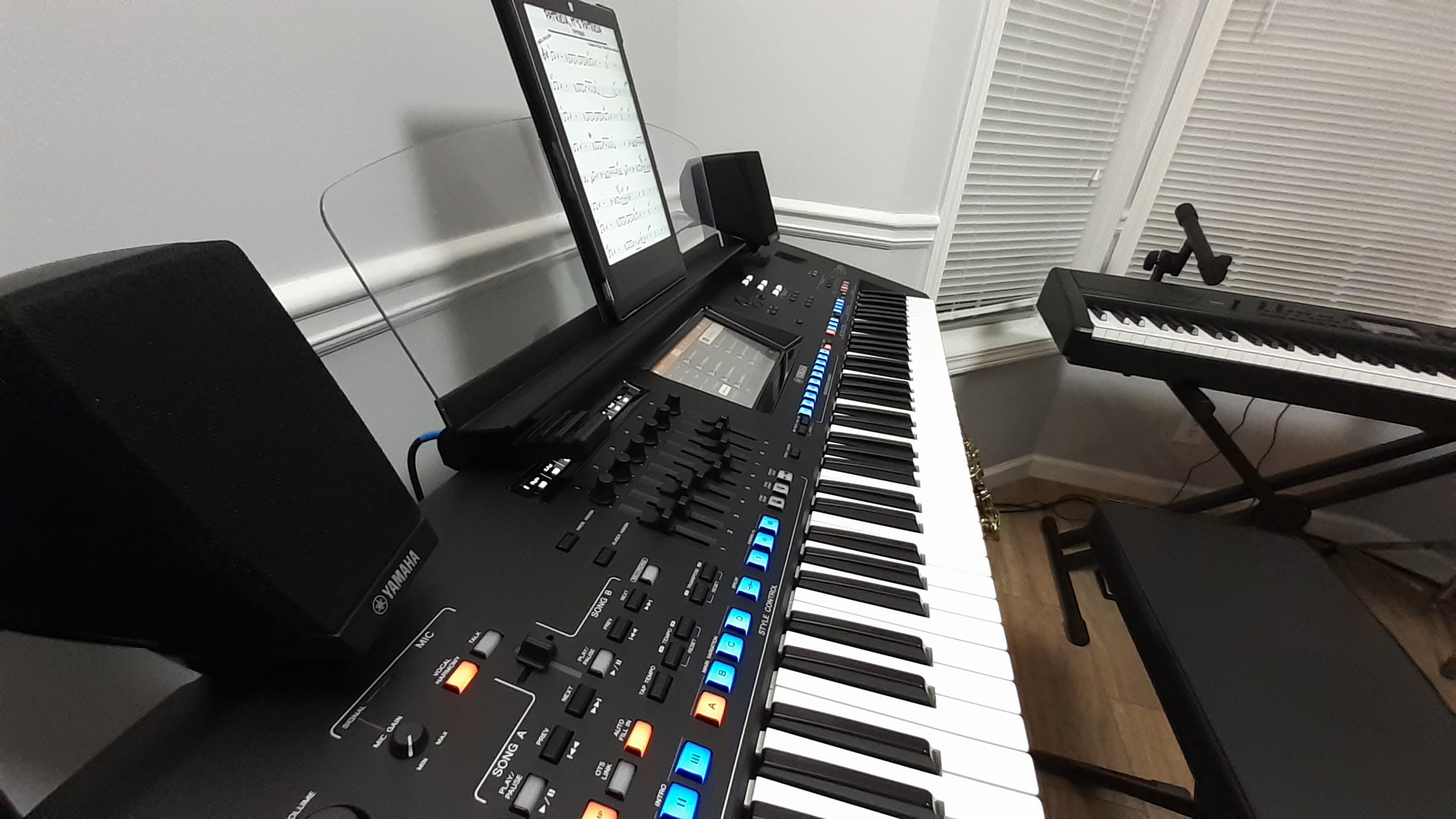 Music Stand Extensions for Yamaha Genos 1 for Angled Position Above 2nd