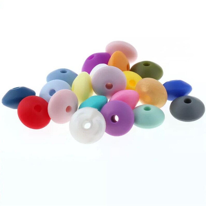 Silicone 12mm Lentil Beads BPA Free DIY Craft Supply